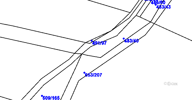 Parcela st. 486/55 v KÚ Krchleby u Nymburka, Katastrální mapa