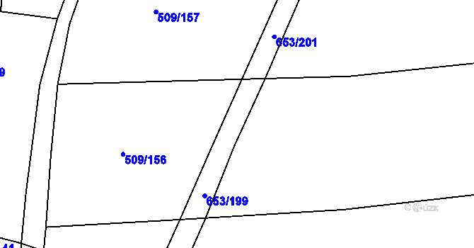 Parcela st. 653/200 v KÚ Krchleby u Nymburka, Katastrální mapa
