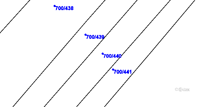 Parcela st. 700/440 v KÚ Krchleby u Nymburka, Katastrální mapa