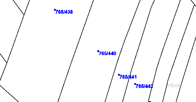 Parcela st. 765/440 v KÚ Krchleby u Nymburka, Katastrální mapa