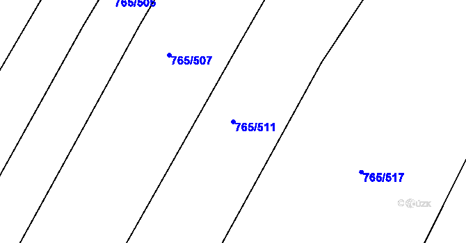 Parcela st. 765/511 v KÚ Krchleby u Nymburka, Katastrální mapa