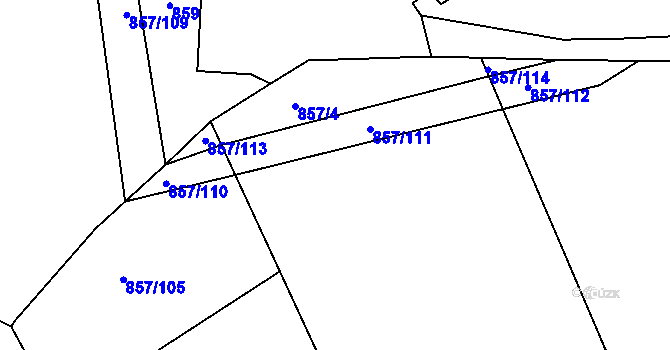 Parcela st. 857/106 v KÚ Krchleby u Nymburka, Katastrální mapa