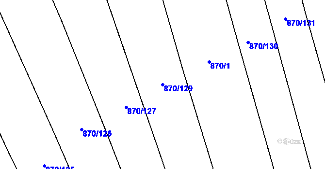 Parcela st. 870/129 v KÚ Krchleby u Nymburka, Katastrální mapa