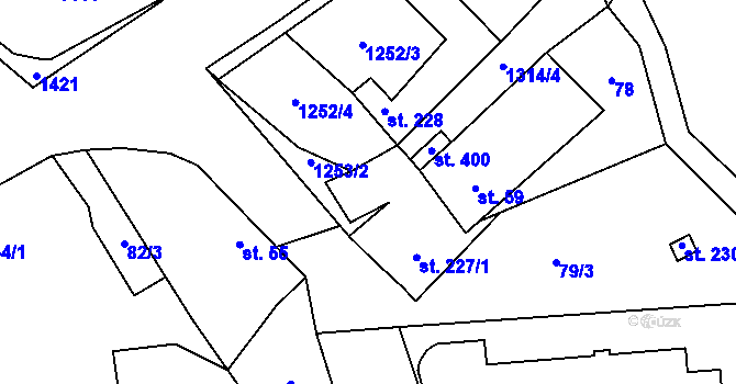 Parcela st. 227/2 v KÚ Krchleby u Nymburka, Katastrální mapa