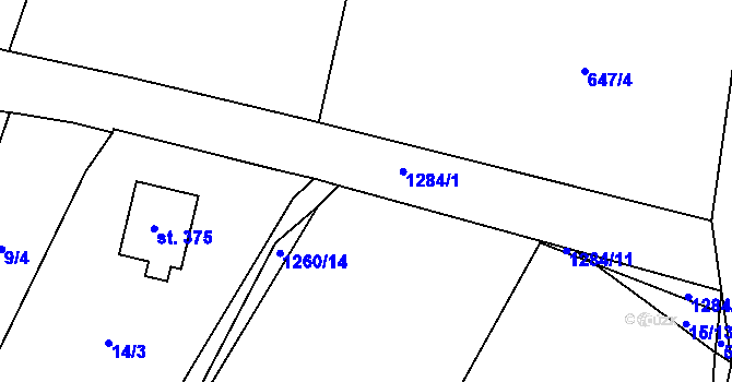 Parcela st. 15/15 v KÚ Krchleby u Nymburka, Katastrální mapa