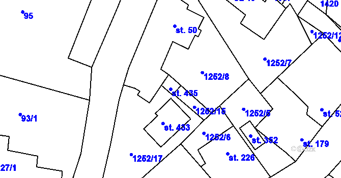 Parcela st. 435 v KÚ Krchleby u Nymburka, Katastrální mapa