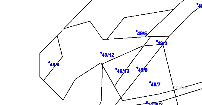 Parcela st. 49/12 v KÚ Krchleby na Moravě, Katastrální mapa