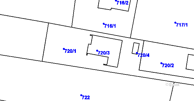 Parcela st. 720/3 v KÚ Krmelín, Katastrální mapa