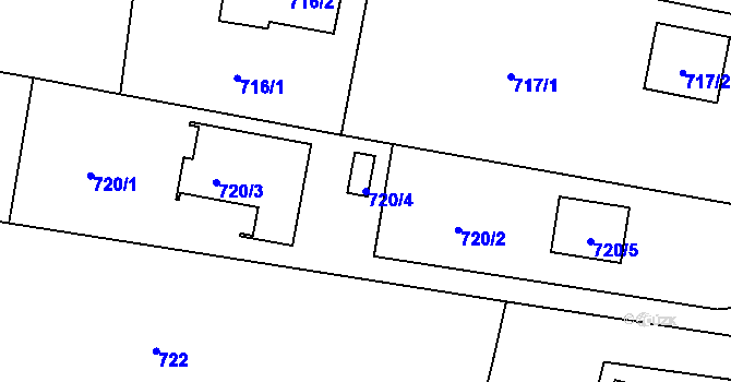 Parcela st. 720/4 v KÚ Krmelín, Katastrální mapa