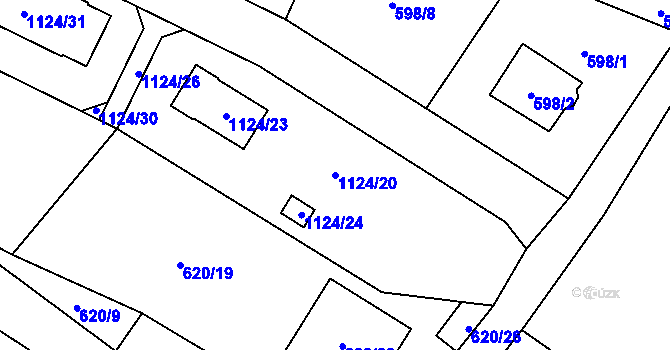 Parcela st. 1124/20 v KÚ Krmelín, Katastrální mapa