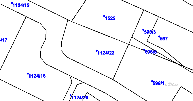 Parcela st. 1124/22 v KÚ Krmelín, Katastrální mapa