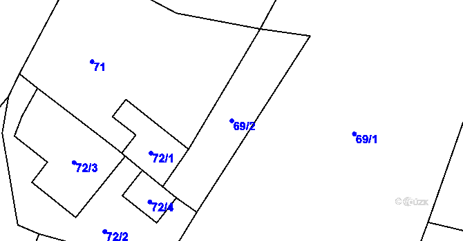 Parcela st. 69/2 v KÚ Krmelín, Katastrální mapa