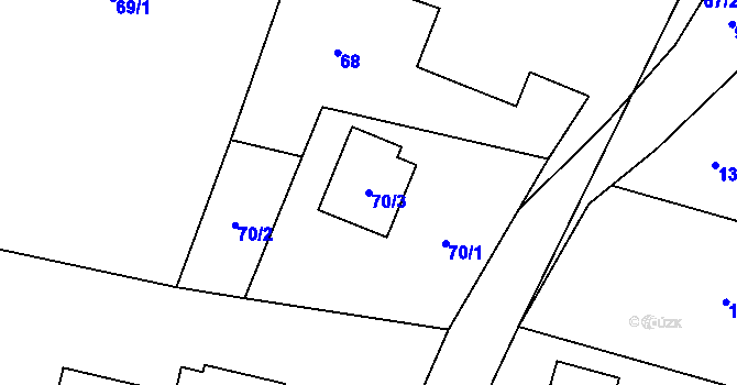 Parcela st. 70/3 v KÚ Krmelín, Katastrální mapa