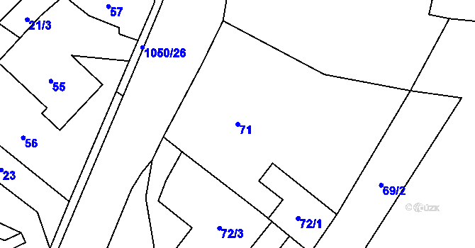 Parcela st. 71 v KÚ Krmelín, Katastrální mapa