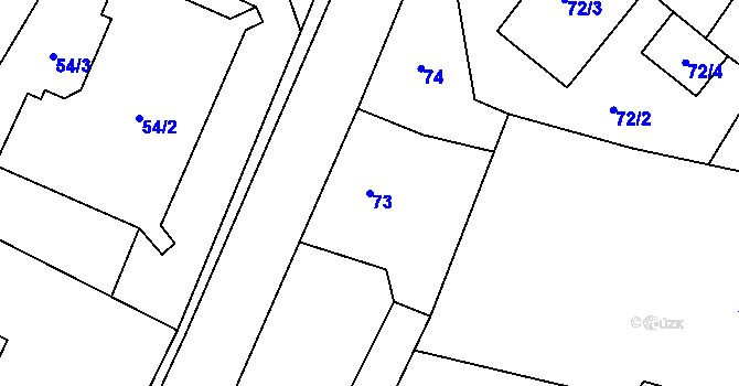 Parcela st. 73 v KÚ Krmelín, Katastrální mapa