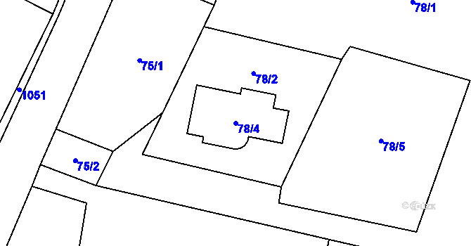 Parcela st. 78/4 v KÚ Krmelín, Katastrální mapa