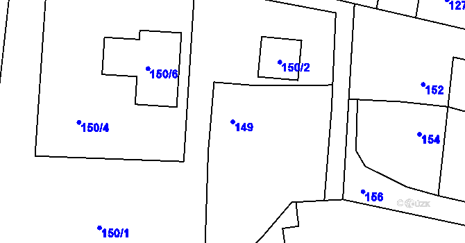 Parcela st. 149 v KÚ Krmelín, Katastrální mapa