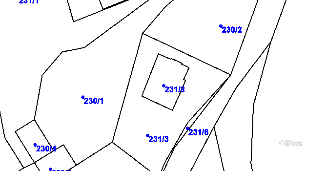 Parcela st. 231/8 v KÚ Krmelín, Katastrální mapa