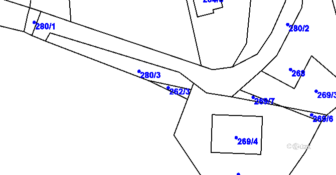 Parcela st. 262/3 v KÚ Krmelín, Katastrální mapa