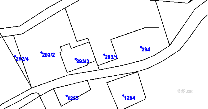 Parcela st. 293/1 v KÚ Krmelín, Katastrální mapa