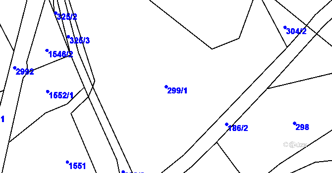 Parcela st. 299/1 v KÚ Krmelín, Katastrální mapa