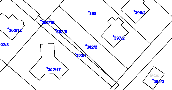 Parcela st. 302/2 v KÚ Krmelín, Katastrální mapa