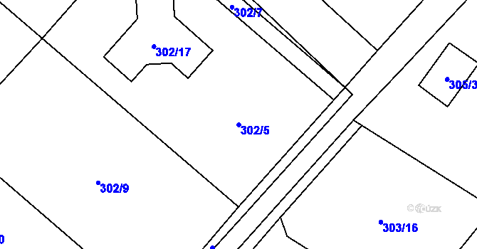 Parcela st. 302/5 v KÚ Krmelín, Katastrální mapa