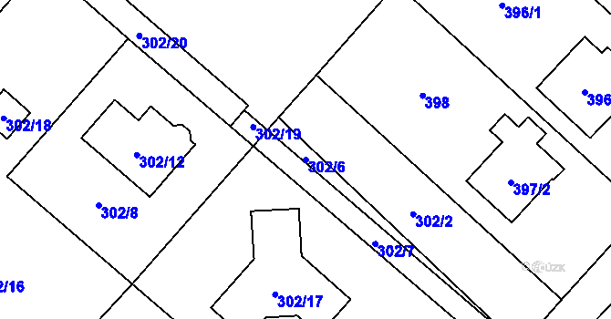 Parcela st. 302/6 v KÚ Krmelín, Katastrální mapa