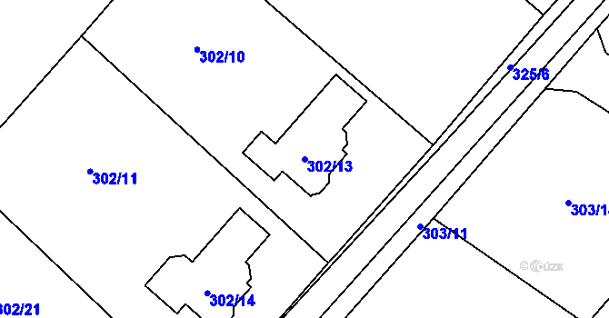 Parcela st. 302/13 v KÚ Krmelín, Katastrální mapa