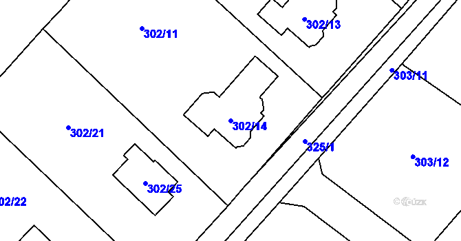 Parcela st. 302/14 v KÚ Krmelín, Katastrální mapa