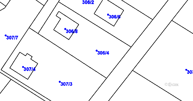 Parcela st. 306/4 v KÚ Krmelín, Katastrální mapa
