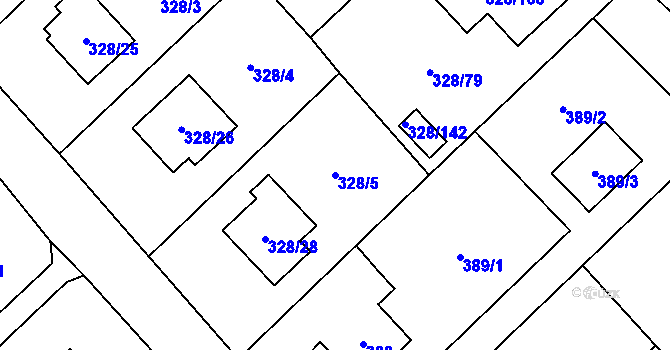 Parcela st. 328/5 v KÚ Krmelín, Katastrální mapa