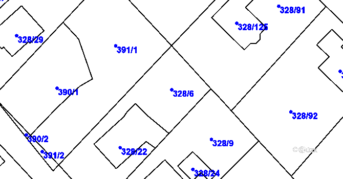 Parcela st. 328/6 v KÚ Krmelín, Katastrální mapa