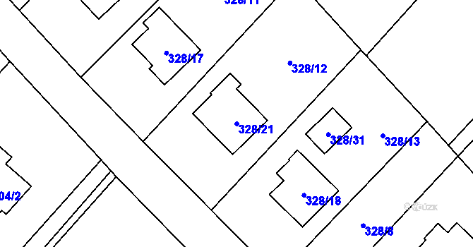 Parcela st. 328/21 v KÚ Krmelín, Katastrální mapa