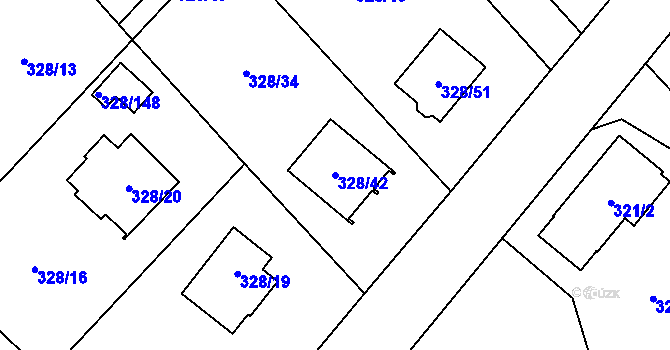 Parcela st. 328/42 v KÚ Krmelín, Katastrální mapa