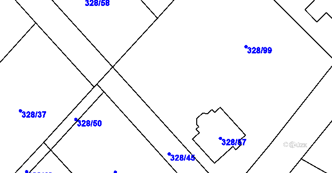 Parcela st. 328/44 v KÚ Krmelín, Katastrální mapa