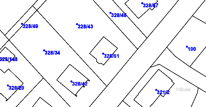 Parcela st. 328/51 v KÚ Krmelín, Katastrální mapa
