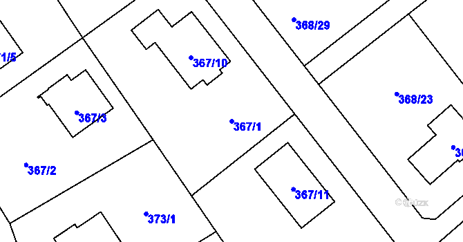 Parcela st. 367/1 v KÚ Krmelín, Katastrální mapa