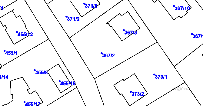 Parcela st. 367/2 v KÚ Krmelín, Katastrální mapa