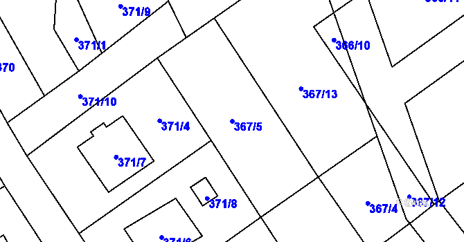 Parcela st. 367/5 v KÚ Krmelín, Katastrální mapa