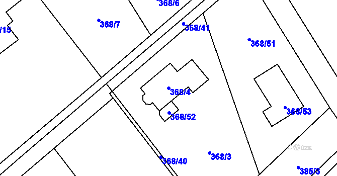 Parcela st. 368/4 v KÚ Krmelín, Katastrální mapa