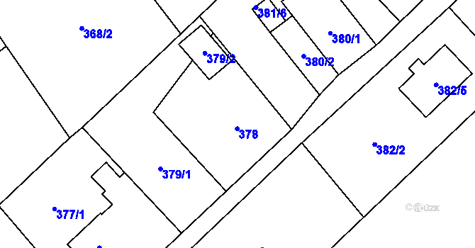 Parcela st. 378 v KÚ Krmelín, Katastrální mapa