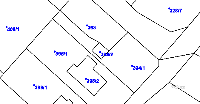Parcela st. 394/2 v KÚ Krmelín, Katastrální mapa