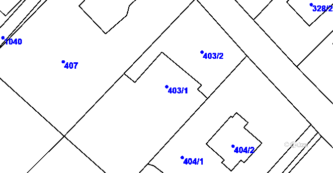 Parcela st. 403/1 v KÚ Krmelín, Katastrální mapa