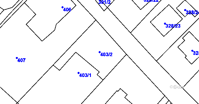 Parcela st. 403/2 v KÚ Krmelín, Katastrální mapa