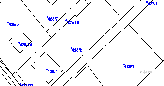 Parcela st. 425/3 v KÚ Krmelín, Katastrální mapa