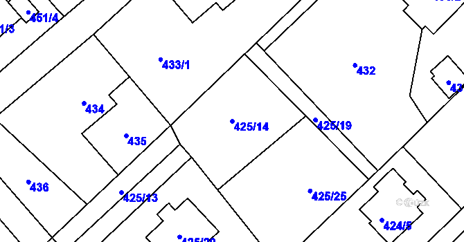 Parcela st. 425/14 v KÚ Krmelín, Katastrální mapa