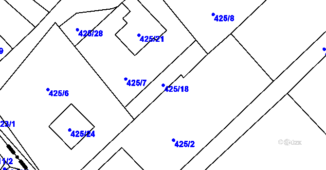 Parcela st. 425/18 v KÚ Krmelín, Katastrální mapa