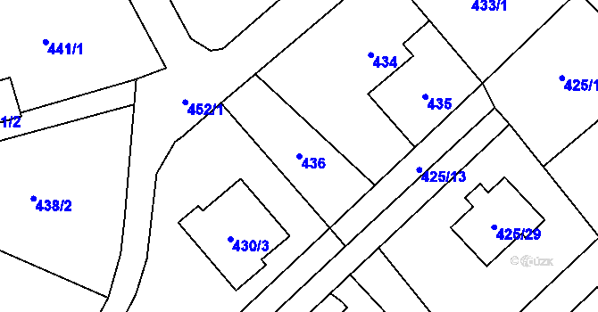 Parcela st. 436 v KÚ Krmelín, Katastrální mapa
