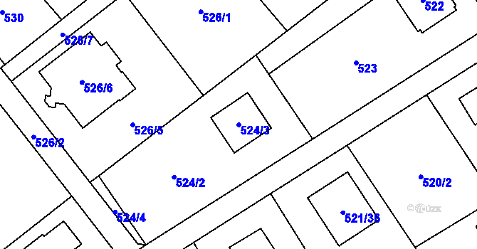 Parcela st. 524/3 v KÚ Krmelín, Katastrální mapa
